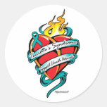 Tourette's Syndrome Tattoo Heart Round Sticker