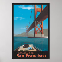 tourism poster San Francisco Golden Gate Bridge