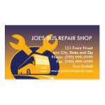 tourist coach bus with crossed spanner business cards