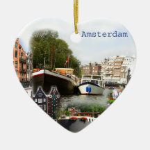 Touristic sites of Amsterdam Christmas Ornament