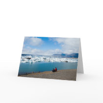 Tourists at Glacier Lagoon cards
