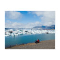 Tourists at Glacier Lagoon postcards