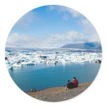 Tourists at Glacier Lagoon stickers