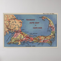 Tourists' Auto Map of Cape Cod Posters