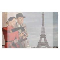 Tourists Traveling Paris Sightseeing Eiffel Tower Stationery