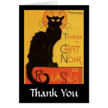 Tournée du Chat Noir, Steinlen Black Cat Vintage Greeting Cards