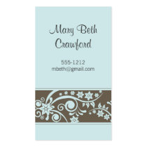 Tourquoise & Taupe Floral Business Card (#BUS 007) business cards