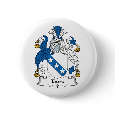 Tours Family Crest Pin by coatsofarms