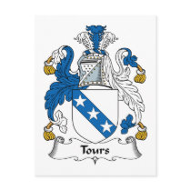 Tours Family Crest postcards