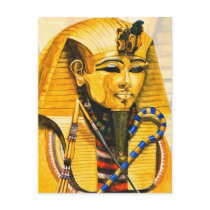 Toutankhamon gold mask watercolor postcards