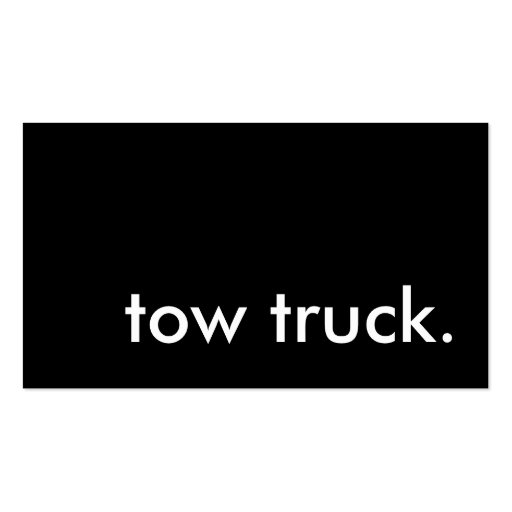 tow truck. business card