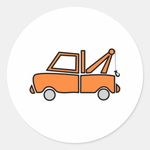 Tow Truck Classic Round Sticker Zazzle