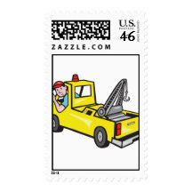 Tow Wrecker Truck Driver Thumbs Up Postage Stamps