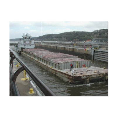 Towboats on the Mississippi Post Card by Janz_Art