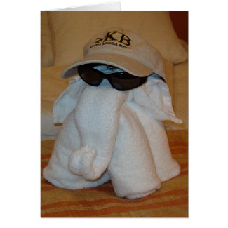 Towel elephant greeting card