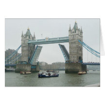 Tower Bridge and the river pageant Card