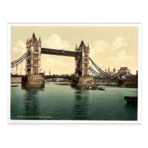 Tower Bridge, III. (open), London, England rare Ph Postcards