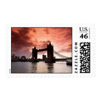 Tower Bridge Red Sky Stamp