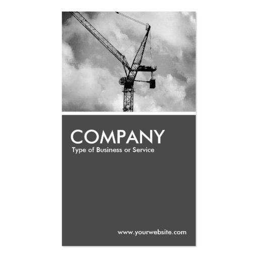 Tower Crane  - 70pc Gray Business Card (front side)