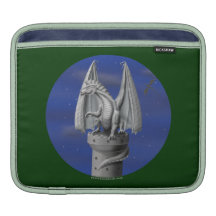 Tower Guardian - Silver Dragon iPad Sleeves