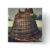 Tower of Babel by Pieter Bruegel Button
