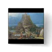 Tower of Babel by Pieter Bruegel Pinback Button