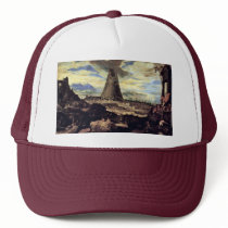 Tower Of Babel By Toeput Lodewyk Trucker Hat