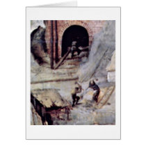 Tower Of Babel Detail By Bruegel A. Pieter Greeting Cards