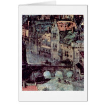 Tower Of Babel Detail By Bruegel A. Pieter Greeting Card