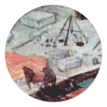 Tower Of Babel, Detail By Bruegel D. Ä. Pieter (Be Round Stickers