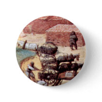 Tower Of Babel, Detail By Bruegel D. Ä. Pieter Pinback Button