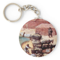 Tower Of Babel, Detail By Bruegel D. Ä. Pieter Keychain