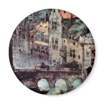 Tower Of Babel, Detail By Bruegel D. Ä. Pieter Fridge Magnet