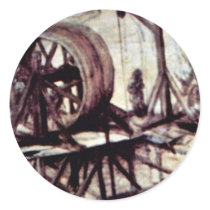 Tower Of Babel, Detail By Bruegel D. Ä. Pieter Round Stickers