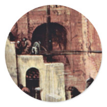 Tower Of Babel, Detail By Bruegel D. Ä. Pieter Round Stickers