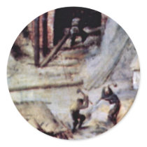 Tower Of Babel, Detail By Bruegel D. Ä. Pieter Round Stickers