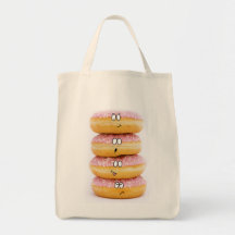 tower of pink doughnut characters bag