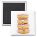 tower of pink doughnut characters magnet zazzle_magnet