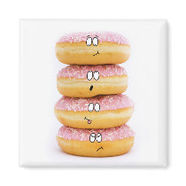 tower of pink doughnut characters magnet
