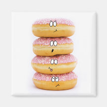 tower of pink doughnut characters magnet