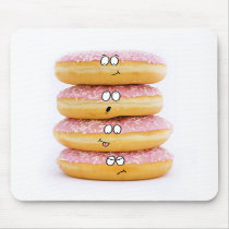 tower of pink doughnut characters mouse mat