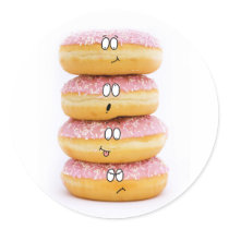 tower of pink doughnut characters sticker