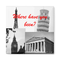 tower of pisa, eiffel tower, big ben, parthenon... magnets