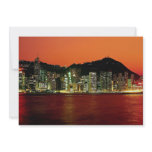 Towers of Central Hong Kong Island at dusk seen fr invitations