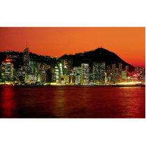 Towers of Central Hong Kong Island at dusk seen fr Cut Outs