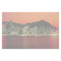 Towers of Central Hong Kong Island at dusk seen fr Stationery