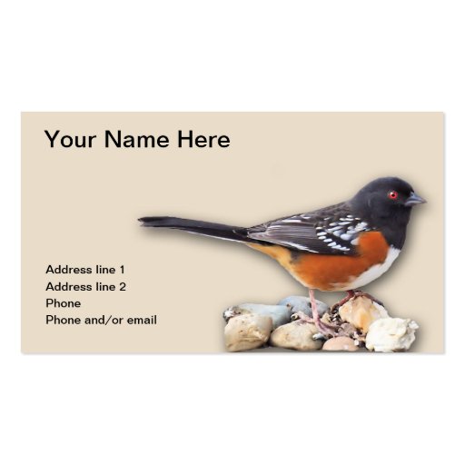 TOWHEE #1 BUSINESS CARD TEMPLATE (front side)