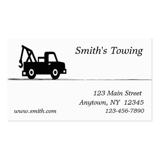 Towing Business Card Zazzle