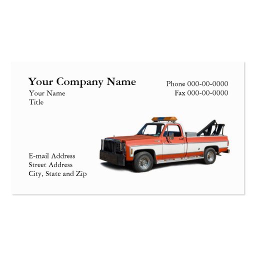 Towing Business Card (front side)