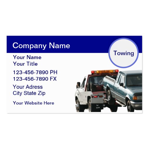 Tow truck Business Card Templates BizCardStudio